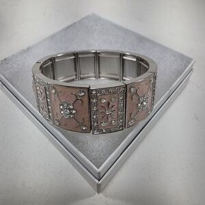 Elegant Pink and Silver Women's Bracelet